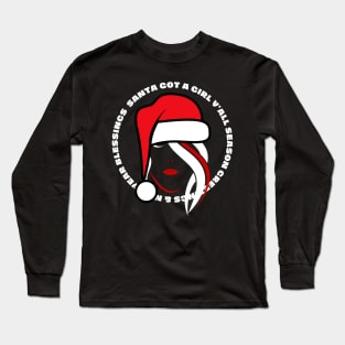 Lady In Santa Hat Long Sleeve T-Shirt